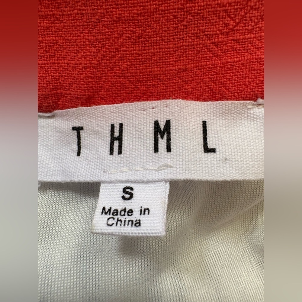 THML Amora Embroidered V neck Dress white blue strips Size S preloved like new - Picture 7 of 7